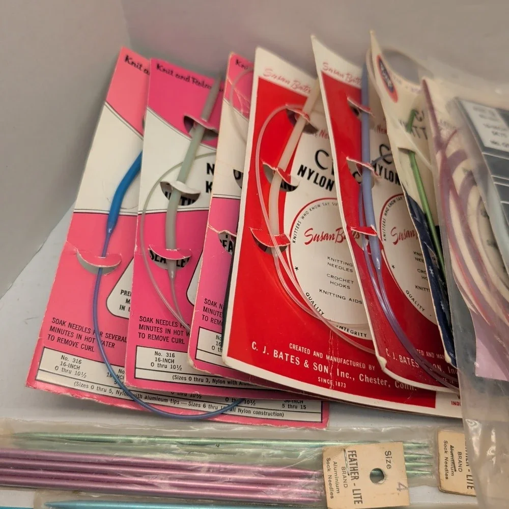 Large Lot Vintage Knitting Needle Sets Variety Sizes Double Point Circular